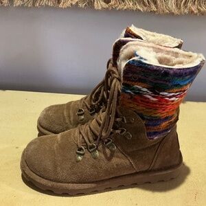 BearPaw Maria Suede, Sheepskin and Wool Boots Size 8
